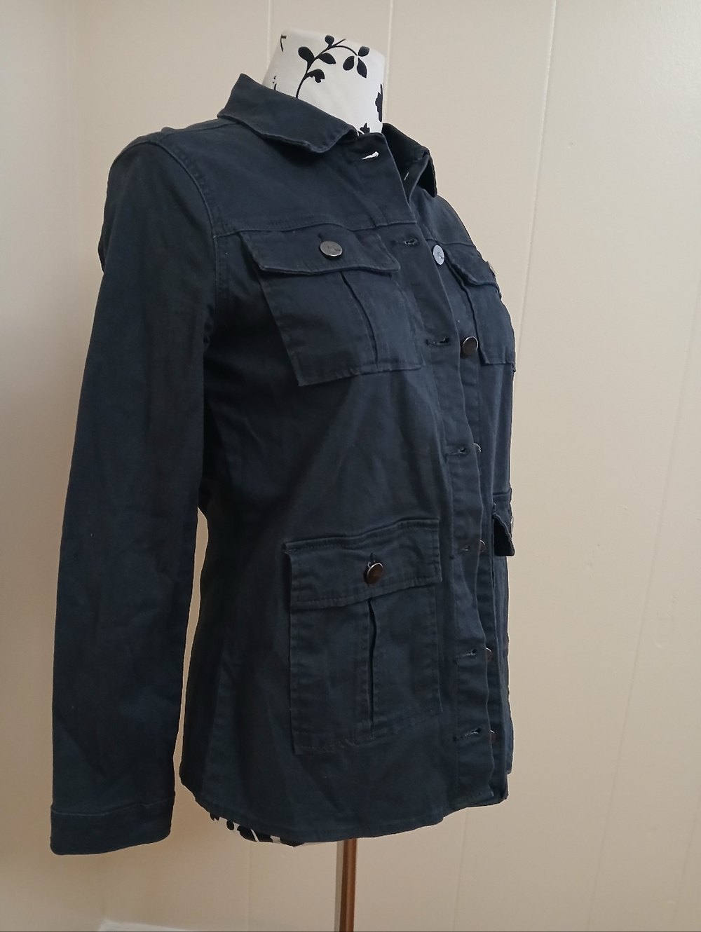 1822 Women’s Dark Navy Utility Jacket - Classic Button Front